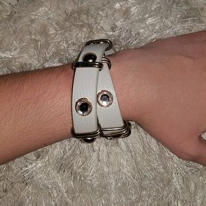 Double faux leather bracelet